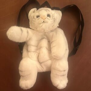 White Tiger Plush Backpack